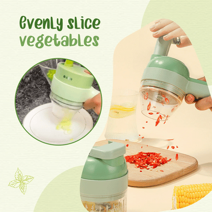 Rechargeable 4-in-1 Electric Vegetable Cutter & Chopper