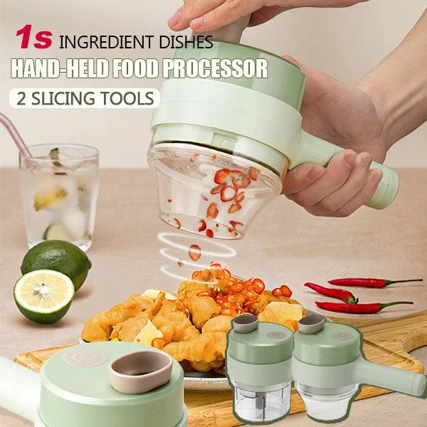 Rechargeable 4-in-1 Electric Vegetable Cutter & Chopper