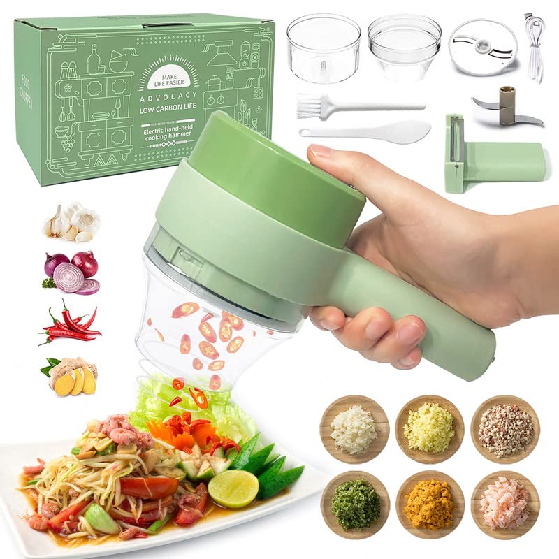 Rechargeable 4-in-1 Electric Vegetable Cutter & Chopper