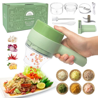 Rechargeable 4-in-1 Electric Vegetable Cutter & Chopper