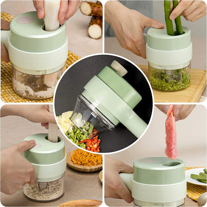 Rechargeable 4-in-1 Electric Vegetable Cutter & Chopper