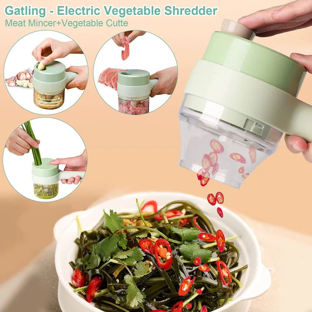 Rechargeable 4-in-1 Electric Vegetable Cutter & Chopper