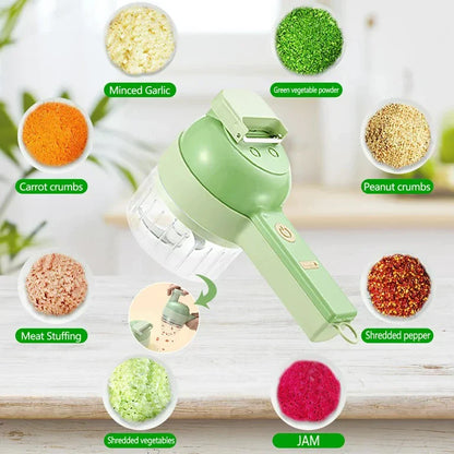 Rechargeable 4-in-1 Electric Vegetable Cutter & Chopper