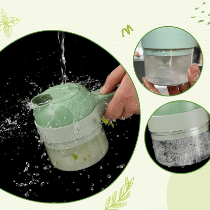 Rechargeable 4-in-1 Electric Vegetable Cutter & Chopper