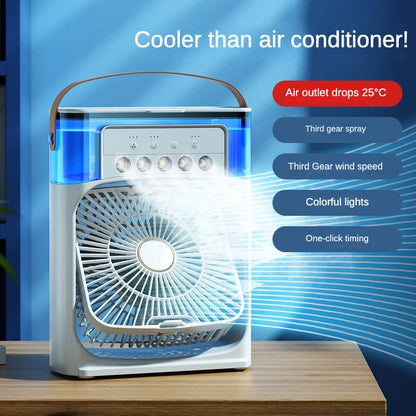 Portable Air Conditioner Fan With 3 Wind Speeds, Humidifier With LED Night Light Water Mist Fans