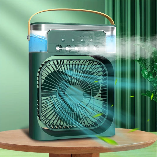 Portable Air Conditioner Fan With 3 Wind Speeds, Humidifier With LED Night Light Water Mist Fans