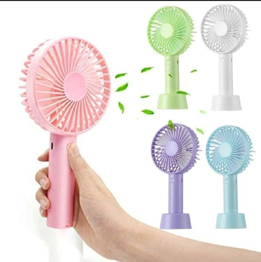 Portable Usb Rechargeable Handheld 3 Speed Strong Wind Electric Small Mini Cooling Fan (random Color)