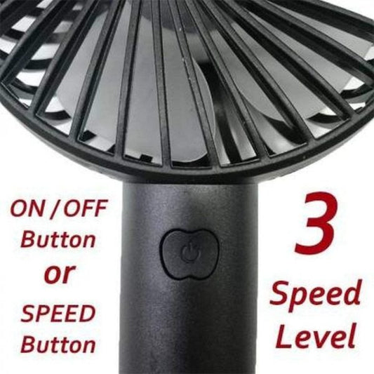 Portable Usb Rechargeable Handheld 3 Speed Strong Wind Electric Small Mini Cooling Fan (random Color)