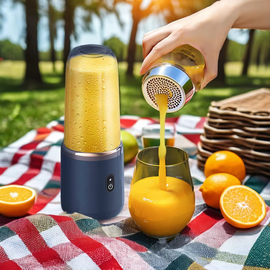Portable USB Juicer Blender – 400ml Rechargeable 6-Blade Wireless Smoothie Maker Cup